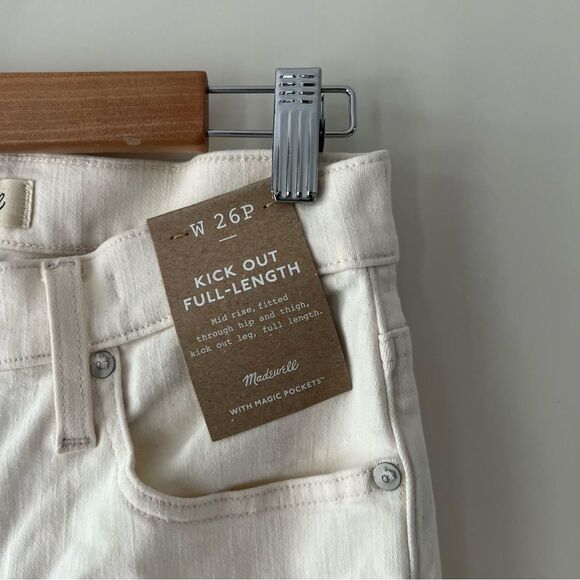 NWT Madewell Petite Kick Out Full-Length Jeans in Vintage Canvas Raw Hem Edition - Picture 9 of 11
